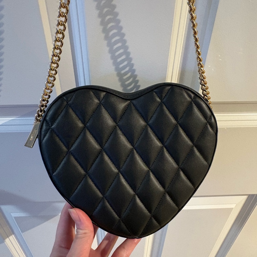 Kate Spade Love Shack Black Quilted Heart Crossbody Bag - Picture 3 of 4